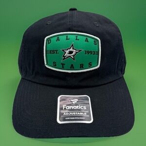 NHL Fanatics Adult Dallas Stars 2024 Black Dangle Unstructured Hat Strapback